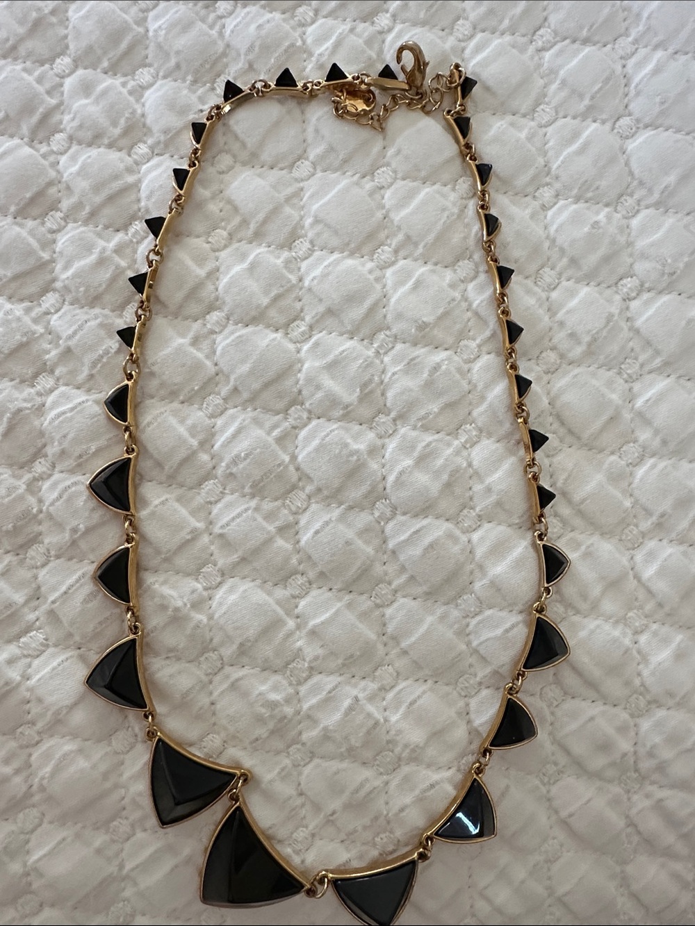 House of Harlow Gold Necklace with Black Triangular Accents - Women Jewelry